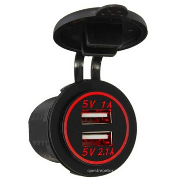 Adaptador de corriente del cargador del coche del USB dual del divisor del enchufe del encendedor de cigarrillos del coche de 12V